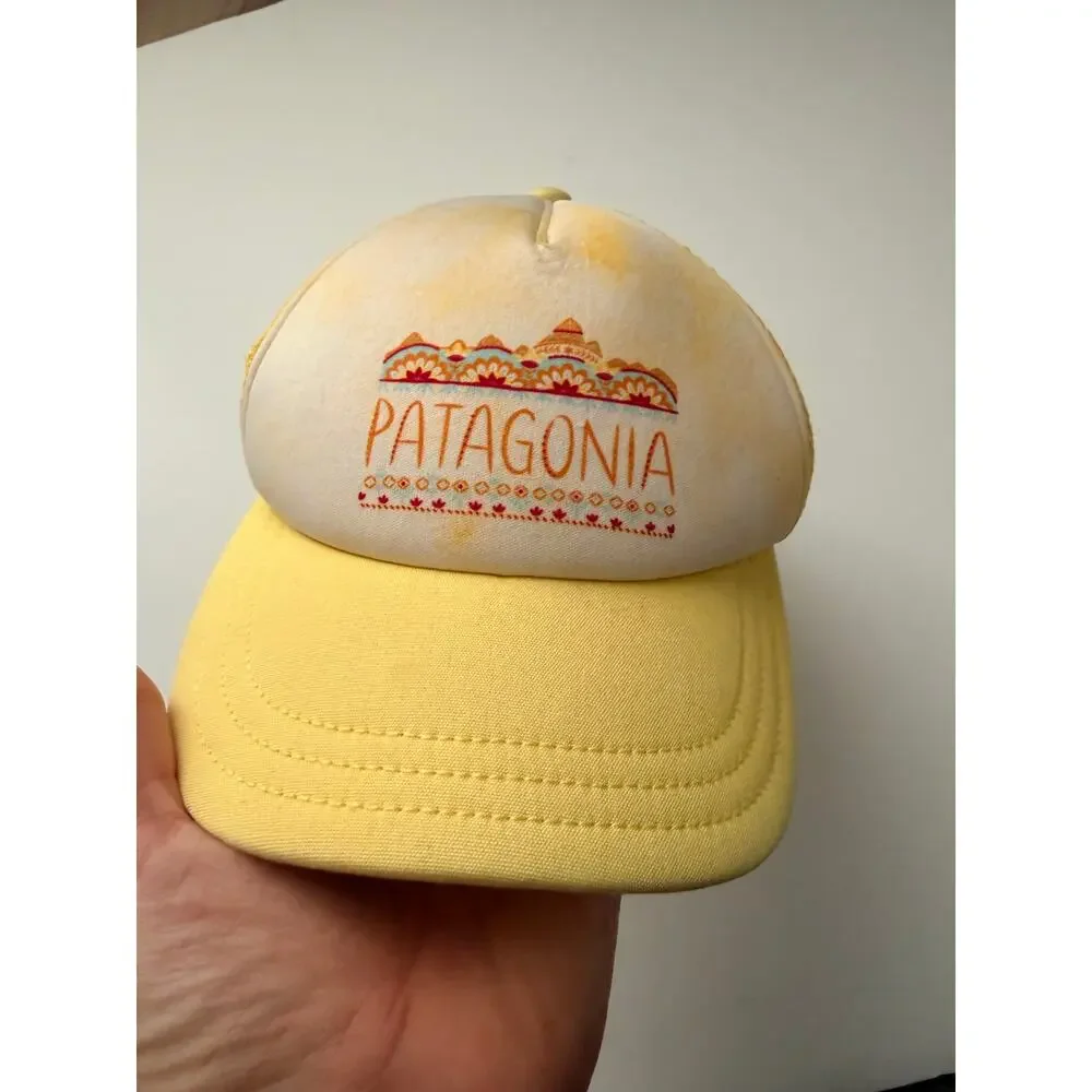 Patagonia Youth Yellow Trucker Snapback Hat Boho Print
